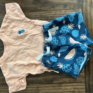 Peach and Blue newborn Outfit